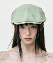 Japanese Style Light Green Denim Beret Hat
