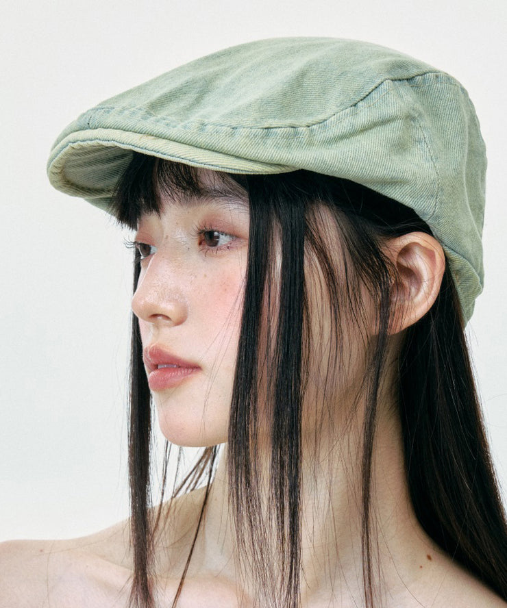 Japanese Style Light Green Denim Beret Hat