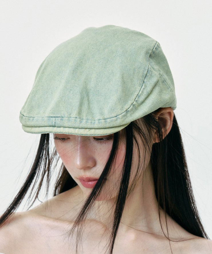 Japanese Style Light Green Denim Beret Hat