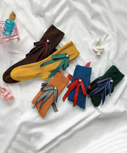 Japanese Style Pearl Bow Mid Calf Socks