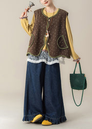 Japanese Style Print Asymmetrical Vest And T Shirt Pants Set Autumn