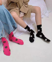 Japanese Style Sweet Dot Jacquard Versatile Crew Socks
