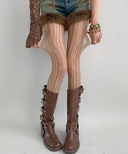 Japanese Style Thin Striped Mesh Grey Stockings