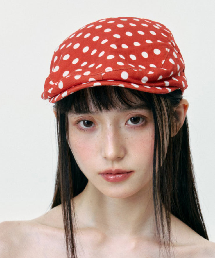 Japanese Style Versatile Red Dot Breton Hat Summer