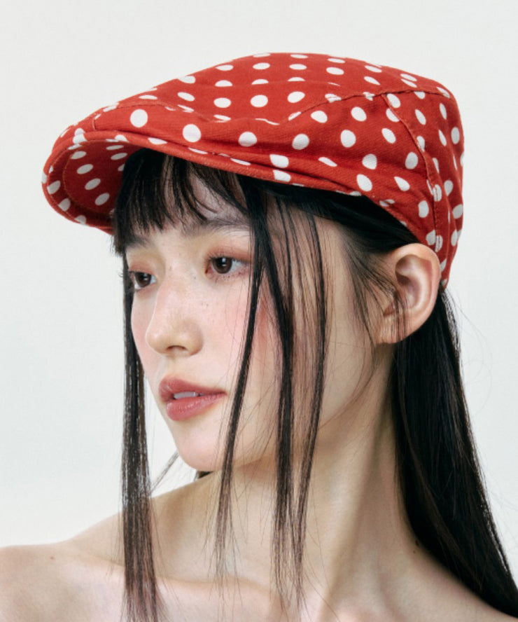 Japanese Style Versatile Red Dot Breton Hat Summer