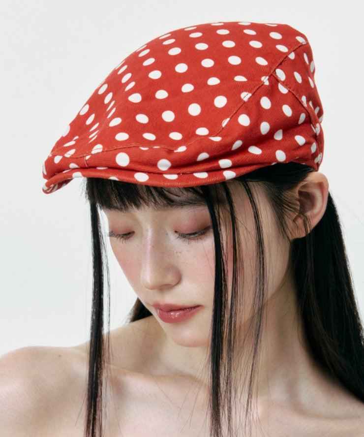 Japanese Style Versatile Red Dot Breton Hat Summer