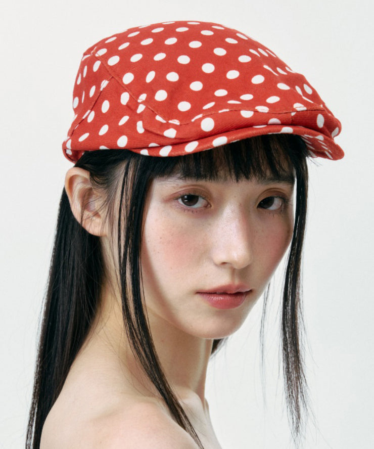 Japanese Style Versatile Red Dot Breton Hat Summer
