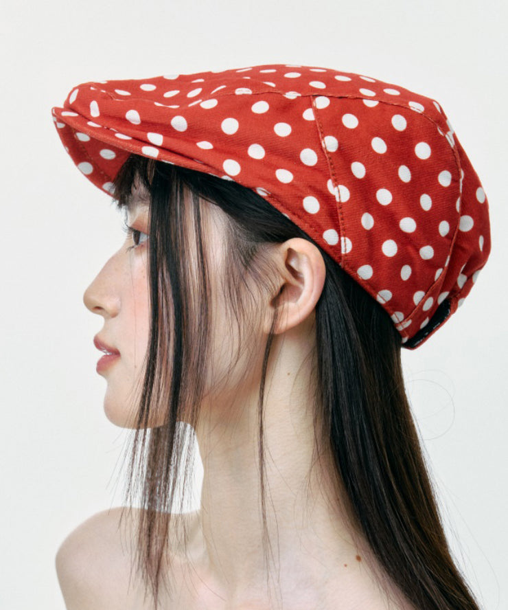 Japanese Style Versatile Red Dot Breton Hat Summer