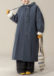Japanese Style Wear On Both Sides Hooded Cotton Filled Coat Winter
