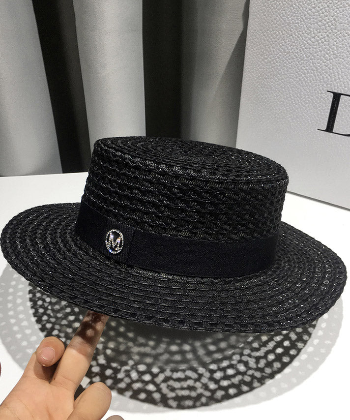 Japanese Style White Hollow Out Straw Woven Cloche Hat Summer