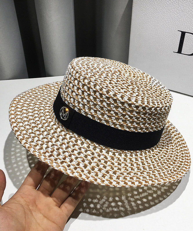 Japanese Style White Hollow Out Straw Woven Cloche Hat Summer