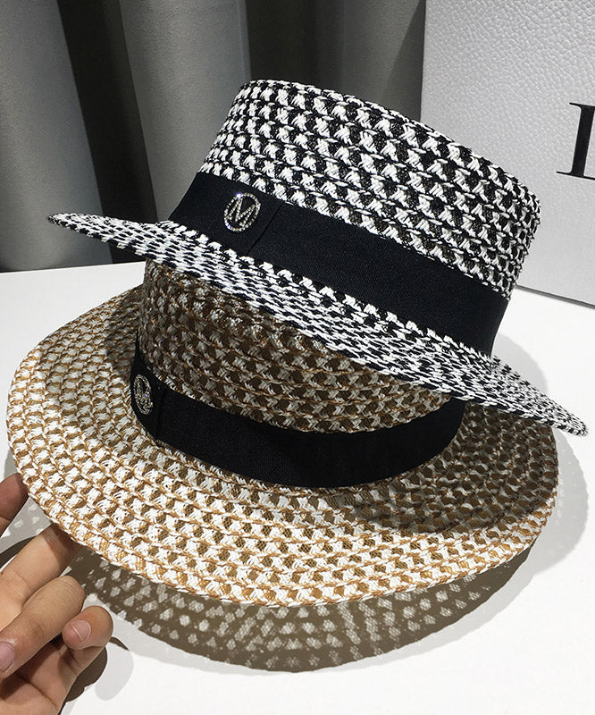 Japanese Style White Hollow Out Straw Woven Cloche Hat Summer