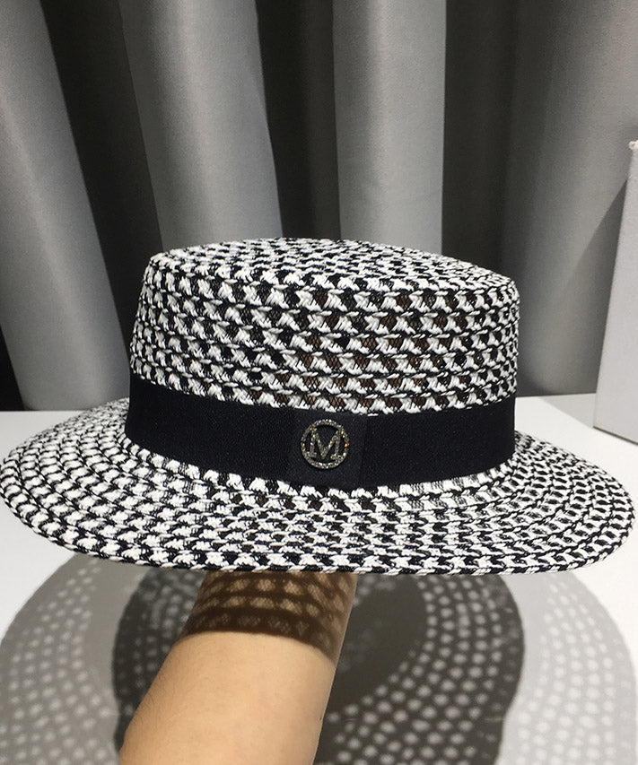 Japanese Style White Hollow Out Straw Woven Cloche Hat Summer
