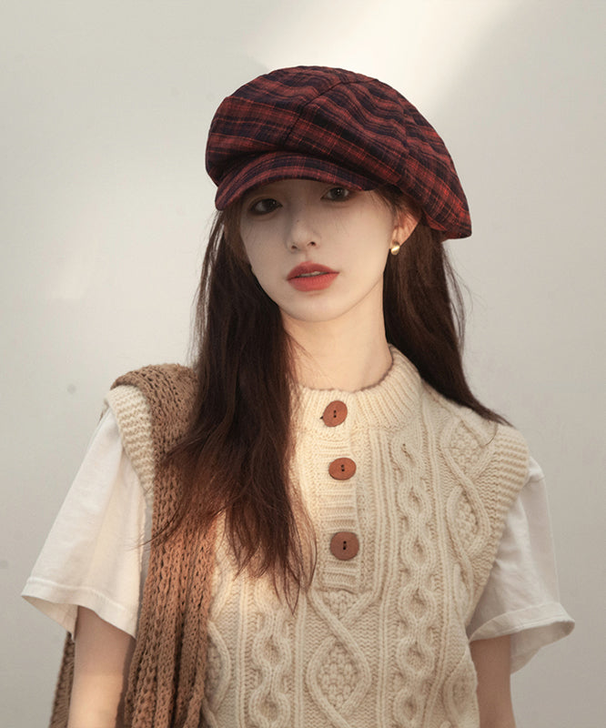 Japanese Style Yellow Plaid Breton Hat