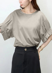 Khaki Oversized Cotton Tank Wrinkled Summer