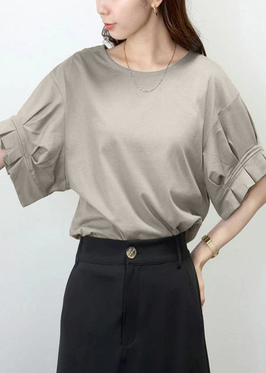 Khaki Oversized Cotton Tank Wrinkled Summer