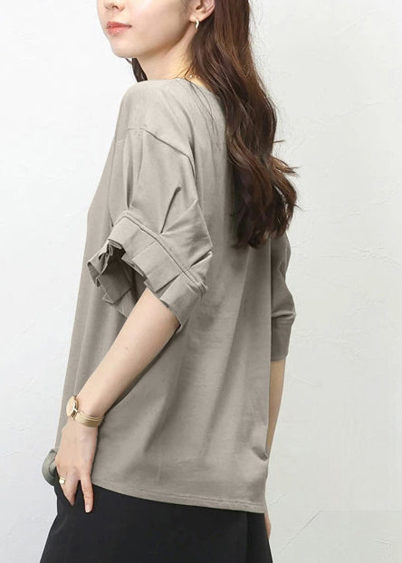 Khaki Oversized Cotton Tank Wrinkled Summer