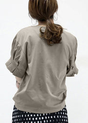 Khaki Oversized Cotton Tank Wrinkled Summer