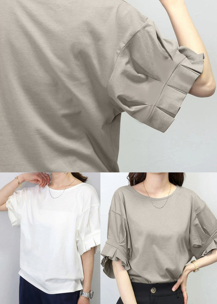 Khaki Oversized Cotton Tank Wrinkled Summer