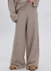 Khaki Warm Knit Cozy Two Pieces Set Sequins Winter