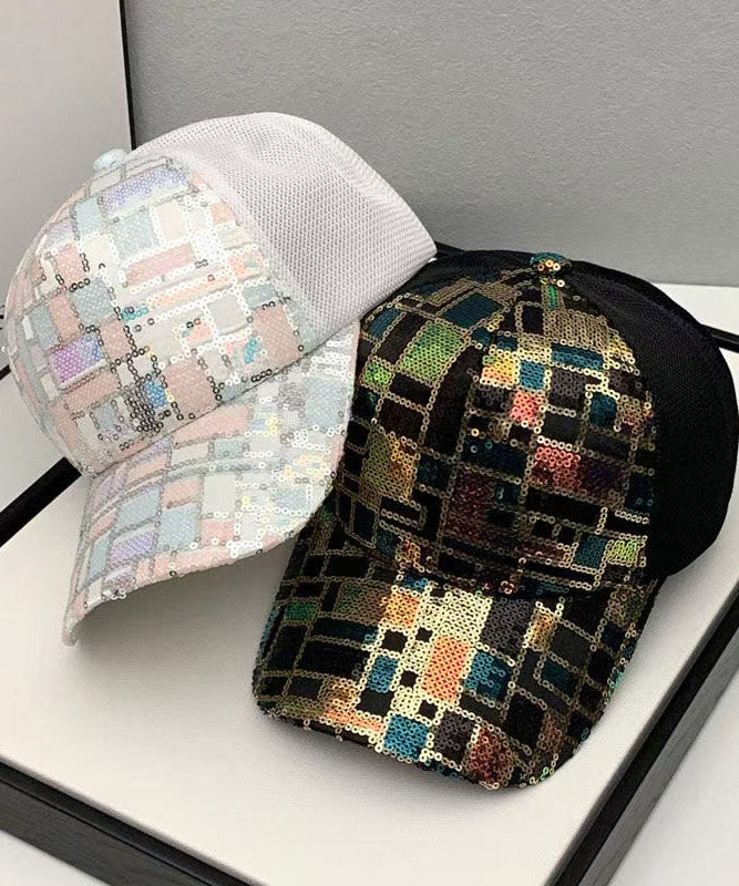 Korean Casual Black Sequin Breathable Baseball Cap Hat