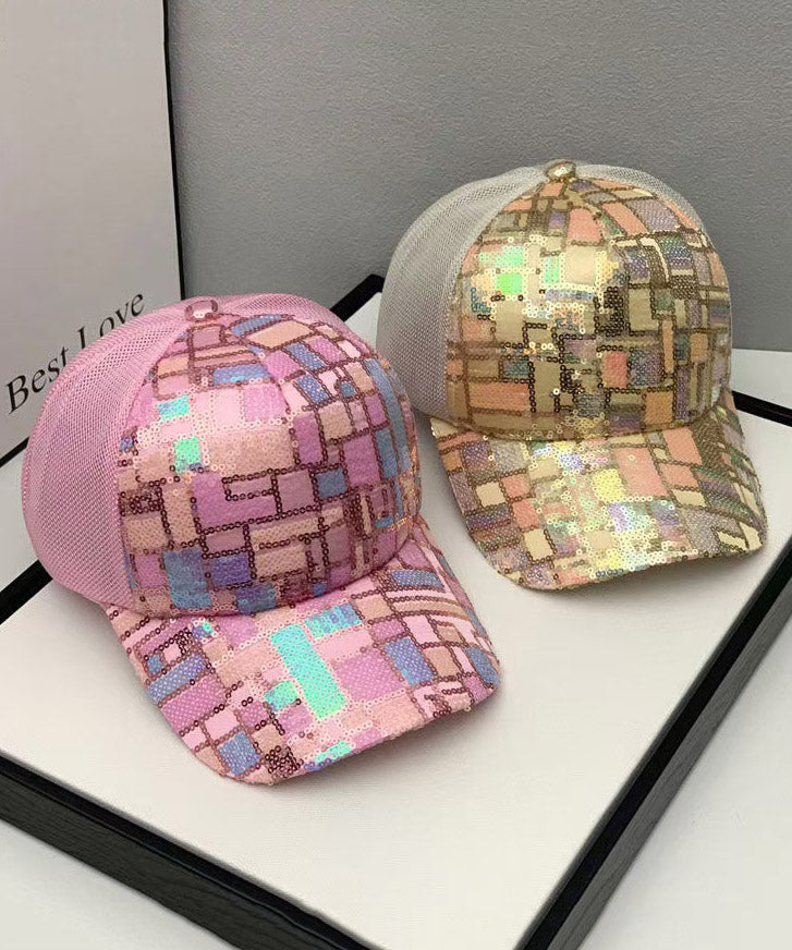 Korean Casual Black Sequin Breathable Baseball Cap Hat