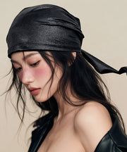 Korean Design Black Spicy Girl Faux Leather Boonie Hat