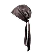 Korean Design Black Spicy Girl Faux Leather Headband Thin Style