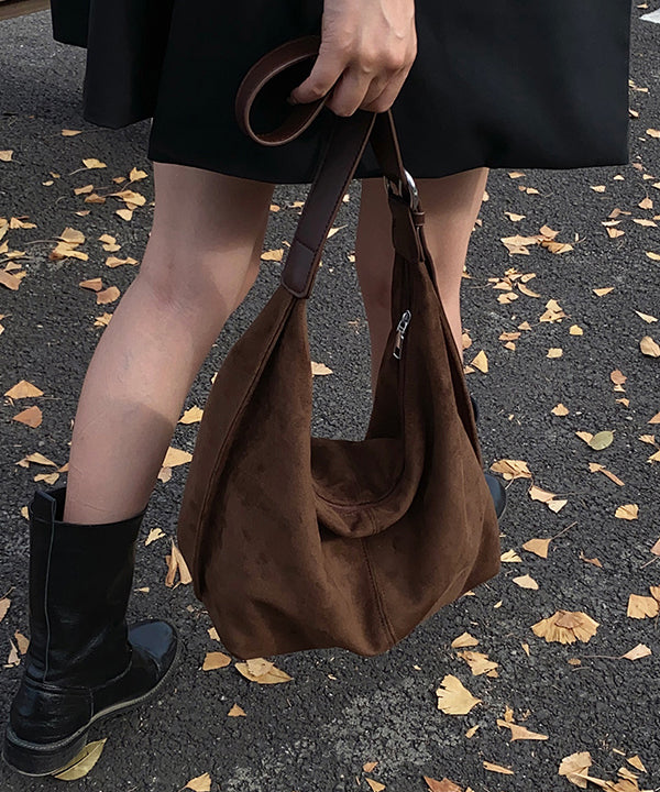 Korean Style Coffee Suede Versatile Shoulder Bag