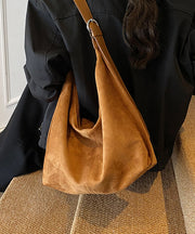 Korean Style Coffee Suede Versatile Shoulder Bag