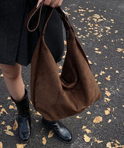 Korean Style Coffee Suede Versatile Shoulder Bag