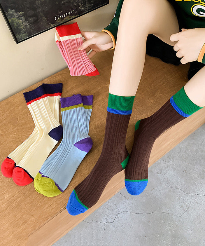 Korean Style Versatile Colorful Autumn Mid Calf Socks