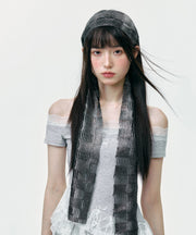 Korean Version Versatile Fashion Grey Hollow Out Scarf