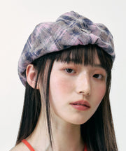Korean Version Versatile Pink Purple Tie Dye Beret Hat