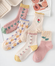 Korean Version Versatile Ruffles Jacquard Cotton Socks