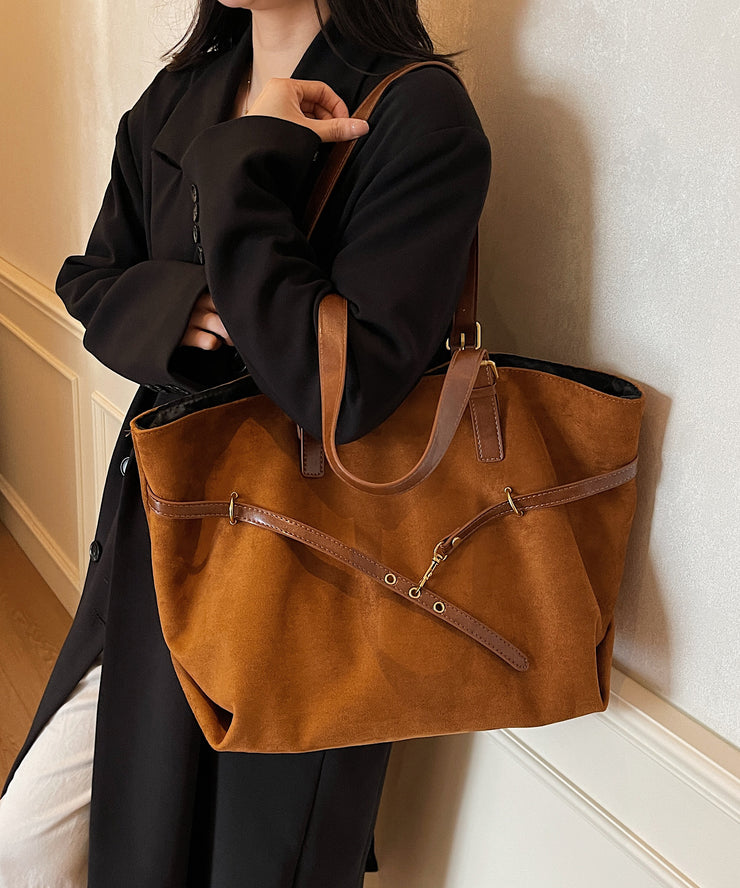 Leisure Brown Suede Large Capacity Versatile Shoulder Bag