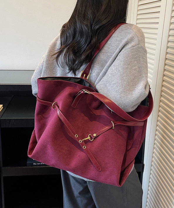 Leisure Brown Suede Large Capacity Versatile Shoulder Bag