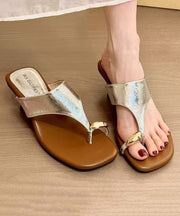 Leopard Chunky Faux Leather Unique Splicing Flip Flops