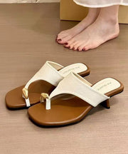 Leopard Chunky Faux Leather Unique Splicing Flip Flops