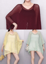 Light Green Sheer Long Smock Oversized Batwing Sleeve