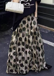 Loose Apricot Dot Pockets Cotton Skirt Summer