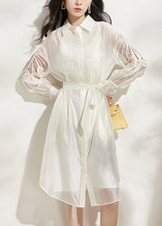 Loose Beige Hollow Out Tie Waist Shirts Dress And Spaghetti Strap Dress Silk Two Piece Set Fall
