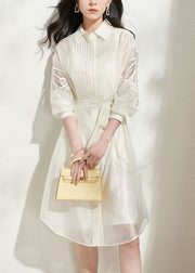 Loose Beige Hollow Out Tie Waist Shirts Dress And Spaghetti Strap Dress Silk Two Piece Set Fall