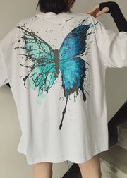 Loose Black O Neck Print Cotton Mens Graphic Tees Summer