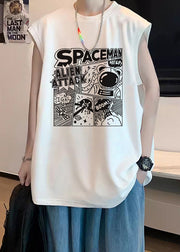 Loose Black Print Cozy Cotton Mens Men T Shirt Summer