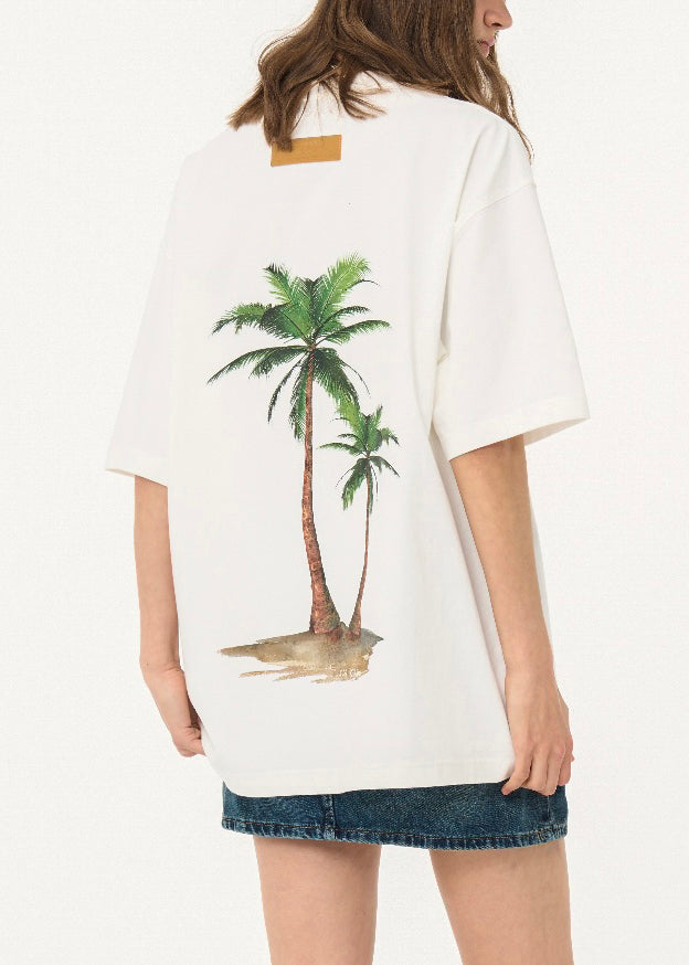 Loose Black Print Letter Cotton Mens T Shirt Summer