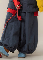 Loose Blue High Waist Lantern Pants Winter
