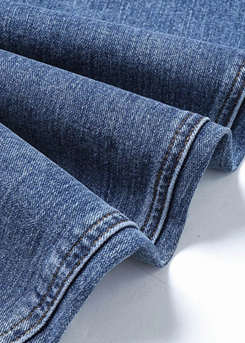Loose Blue High Waist Patchwork Denim Pants Summer