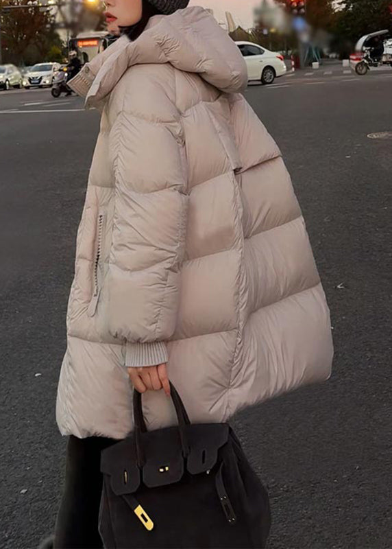 Loose Coffee Pockets Plaid Patchwork Detachable Parkas Winter