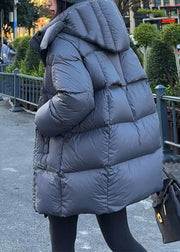 Loose Coffee Pockets Plaid Patchwork Detachable Parkas Winter